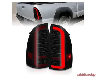 Anzo USA Full LED Tail Lights w/Light Bar Sequential Black Housing Clear Lens Toyota Tacoma 2005-2015 - 311427