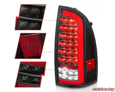 Anzo USA Full LED Tail Lights w/Light Bar Sequential Black Housing Clear Lens Toyota Tacoma 2005-2015 - 311427