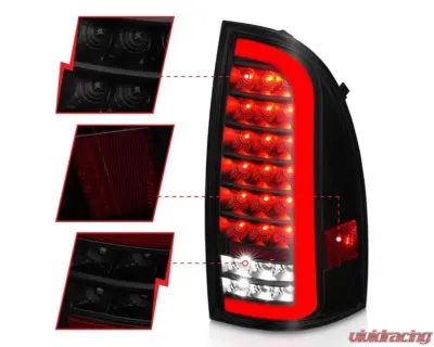 Anzo USA Full LED Tail Lights w/Light Bar Sequential Black Housing Smoke Lens Toyota Tacoma 2005-2015 - 311428