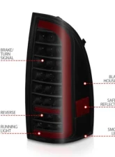Anzo USA Full LED Tail Lights w/Light Bar Sequential Black Housing Smoke Lens Toyota Tacoma 2005-2015                                     - 311428 - Image 3