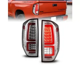 Anzo USA Chrome Housing w/ Clear Lens LED Taillights Toyota Tundra 2014-2021