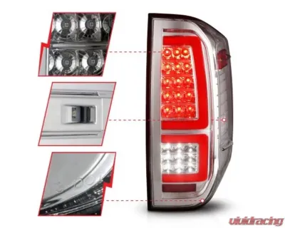 Anzo USA Chrome Housing w/ Clear Lens LED Taillights Toyota Tundra 2014-2021 - 311438