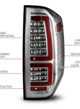 Anzo USA Chrome Housing w/ Clear Lens LED Taillights Toyota Tundra 2014-2021                                     - 311438 - Image 4