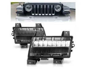 Anzo USA LED Side Markers Chrome Housing Smoke Lens w/ Seq. Signal Sport Bulb Jeep Gladiator | Wrangler 2018-2021