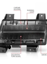 Anzo USA LED Side Markers Chrome Housing Smoke Lens w/ Seq. Signal Sport Bulb Jeep Gladiator | Wrangler 2018-2021                                     - 511085 - Image 3