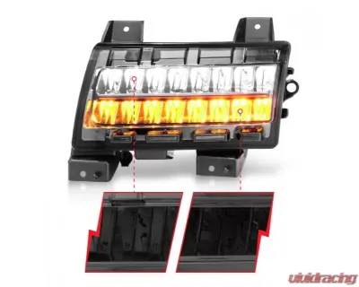 Anzo USA LED Side Markers Chrome Housing Smoke Lens w/ Seq. Signal Sport Bulb Jeep Gladiator | Wrangler 2018-2021 - 511085