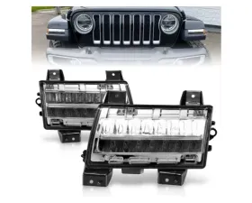 Anzo USA LED Side Markers Chrome Housing Clear Lens w/ Sequential Signal Jeep Gladiator | Wrangler 2018-2021