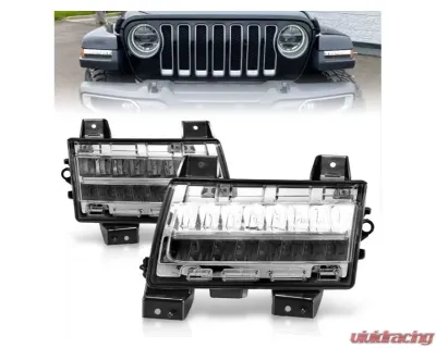 Anzo USA LED Side Markers Chrome Housing Clear Lens w/ Sequential Signal Jeep Gladiator | Wrangler 2018-2021 - 511086