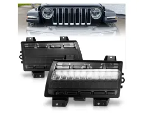Anzo USA LED Side Markers Chrome Housing Smoke Lens w/ Seq. Signal Low Config Jeep Wrangler 2018-2021