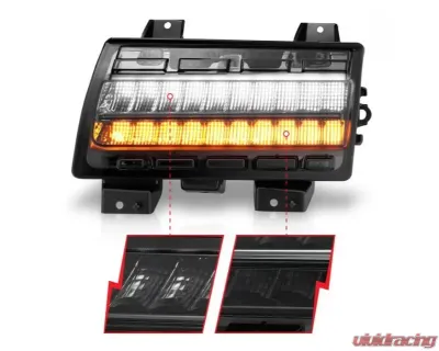 Anzo USA LED Side Markers Chrome Housing Smoke Lens w/ Seq. Signal Low Config Jeep Wrangler 2018-2021 - 511087