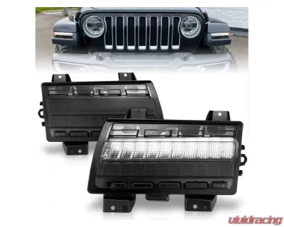 Anzo USA LED Side Marker Lights Smoke w Sequential Signal Jeep Wrangler | Gladiator 2018-2021 - 511088