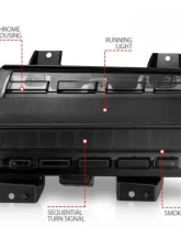 Anzo USA LED Side Marker Lights Smoke w Sequential Signal Jeep Wrangler | Gladiator 2018-2021                                     - 511088 - Image 3