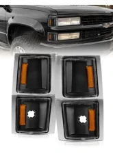 Anzo USA Corner Lights Black Housing Clear Lens w/ Amber Reflector Chevrolet Blazer | C1500 | C2500 | C3500 | Tahoe 1994-2000                                     - 521042 - Image 5