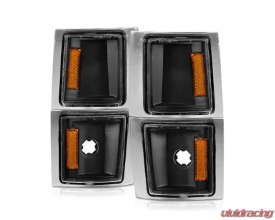 Anzo USA Corner Lights Black Housing Clear Lens w/ Amber Reflector Chevrolet Blazer | C1500 | C2500 | C3500 | Tahoe 1994-2000 - 521042