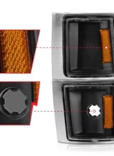 Anzo USA Corner Lights Black Housing Clear Lens w/ Amber Reflector Chevrolet Blazer | C1500 | C2500 | C3500 | Tahoe 1994-2000                                     - 521042 - Image 3