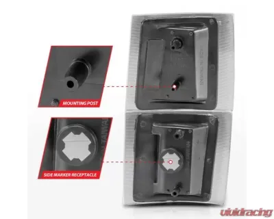Anzo USA Corner Lights Black Housing Clear Lens w/ Amber Reflector Chevrolet Blazer | C1500 | C2500 | C3500 | Tahoe 1994-2000 - 521042