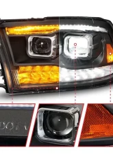ANZO USA Full LED Projector Plank Style Black Headlights w/ Initiation & Sequential Signal Dodge Ram 1500 | 2500 | 3500 2009-2018                                     - 111595 - Image 2
