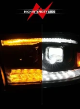 ANZO USA Full LED Projector Plank Style Black Headlights w/ Initiation & Sequential Signal Dodge Ram 1500 | 2500 | 3500 2009-2018                                     - 111595 - Image 6
