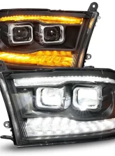 ANZO USA Full LED Projector Plank Style Black Headlights w/ Initiation & Sequential Signal Dodge Ram 1500 | 2500 | 3500 2009-2018                                     - 111595 - Image 7