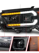 ANZO USA Black Projector Plank Style Headlights w/ Sequential Signal & DRL Toyota 4Runner 2010-2013                                     - 111602 - Image 2