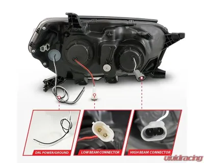 ANZO USA Black Projector Plank Style Headlights w/ Sequential Signal & DRL Toyota 4Runner 2010-2013 - 111602