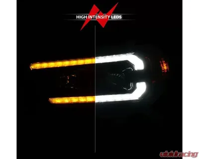 ANZO USA Black Projector Plank Style Headlights w/ Sequential Signal & DRL Toyota 4Runner 2010-2013 - 111602