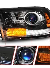 ANZO USA Gloss Black Clear Lens Projector Headlights w/ Sequential Signal Dodge Ram 1500 | 2500 | 3500 2009-2018                                     - 111608 - Image 2
