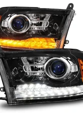 ANZO USA Gloss Black Clear Lens Projector Headlights w/ Sequential Signal Dodge Ram 1500 | 2500 | 3500 2009-2018                                     - 111608 - Image 6