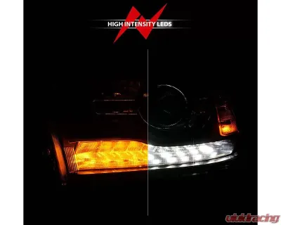 ANZO USA Matte Black Clear Lens Projector Headlights w/ Sequential Signal Dodge Ram 1500 | 2500 | 3500 2009-2018 - 111609