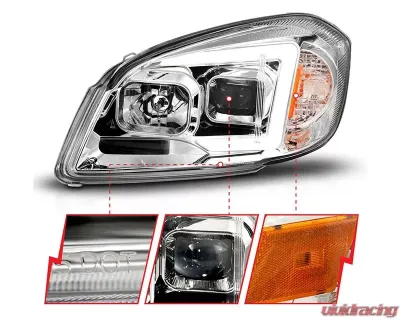 ANZO USA Chrome Projector Plank Style Headlights Chevrolet Cobalt | Pontiac G5 2005-2010 - 121576