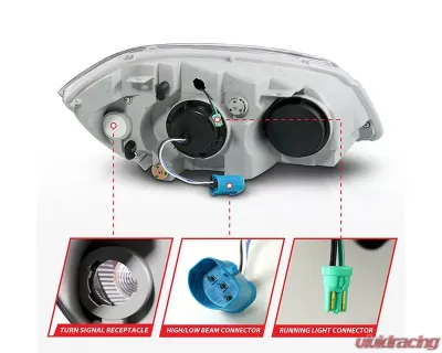 ANZO USA Chrome Projector Plank Style Headlights Chevrolet Cobalt | Pontiac G5 2005-2010 - 121576