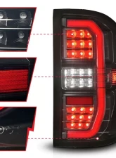 ANZO USA Black Smoke Lens Full LED C Bar Style Tail Lights w/ Sequential Signal GMC Sierra 1500 | 2500HD | 3500HD 2015-2019                                     - 311465 - Image 2