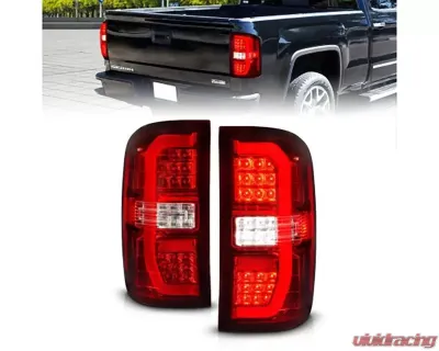 ANZO USA Red/Clear LED Taillights GMC Sierra 1500 2014-2018 - 311466