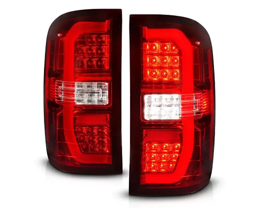 ANZO USA Red/Clear LED Taillights GMC Sierra 1500 2014-2018 - 311466