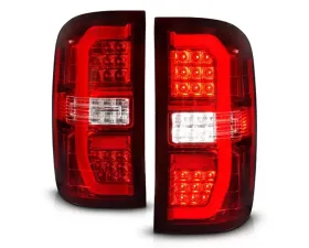 ANZO USA Red/Clear LED Taillights GMC Sierra 1500 2014-2018