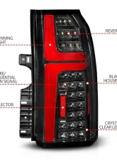 ANZO USA Black Housing Clear Lens Full Led Tail Lights w/ Light Bar & Sequential Signal Chevrolet Tahoe | Suburban 2015-2020                                     - 311467 - Image 3