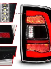 ANZO USA Black Clear Lens LED Tail Lights w/ Sequential Signal Dodge Ram 1500 | 2500 | 3500 2009-2018 311469                                     - 311469 - Image 2