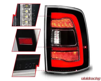 ANZO USA Black Clear Lens LED Tail Lights w/ Sequential Signal Dodge Ram 1500 | 2500 | 3500 2009-2018 311469 - 311469