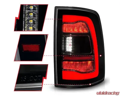 ANZO USA Black Smoke Lens LED Tail Lights w/ Sequential Signal Dodge Ram 1500 | 2500 | 3500 2009-2018 - 311470