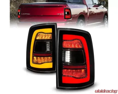 ANZO USA Black Smoke Lens LED Tail Lights w/ Amber Sequential Signal Dodge Ram 1500 | 2500 | 3500 2009-2018 - 311472