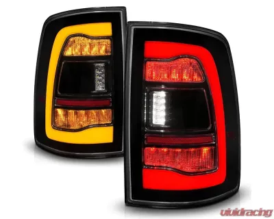 ANZO USA Black Smoke Lens LED Tail Lights w/ Amber Sequential Signal Dodge Ram 1500 | 2500 | 3500 2009-2018 - 311472