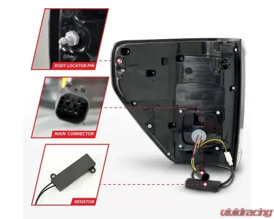 ANZO USA Halogen Model w/out Blis & Led Model w/ Blis System Black Housing Clear Lens Full LED Tail Lights w/ Initiation & Sequential Ford F-150 2021-2023 - 311473