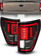 ANZO USA Halogen Model w/out Blis & Led Model w/ Blis System Black Housing Clear Lens Full LED Tail Lights w/ Initiation & Sequential Ford F-150 2021-2023                                     - 311473 - Image 5