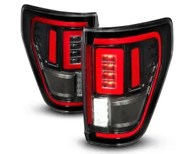 ANZO USA Halogen Model w/ Blis System Black Housing Clear Lens Full LED Tail Lights w/ Initiation & Sequential Ford F-150 2021-2023