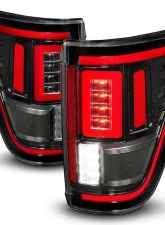 ANZO USA Halogen Model w/out Blis & Led Model w/ Blis System Black Housing Clear Lens Full LED Tail Lights w/ Initiation & Sequential Ford F-150 2021-2023                                     - 311473 - Image 6