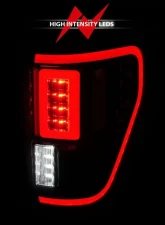 ANZO USA Halogen Model w/ Blis System Black Housing Smoke Lens Full LED Tail Lights w/ Initiation & Sequential Ford F-150 2021-2023                                     - 311476 - Image 6