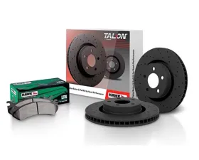 Hawk Performance Drilled and Slotted Front Brake Rotor Set w/ LTS Street Brake Pads Dodge Dakota 1997-1998