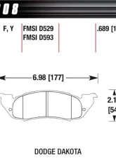 Hawk Performance Drilled and Slotted Front Brake Rotor Set w/ LTS Street Brake Pads Dodge Dakota 1997-1998                                     - HKC4437.308Y - Image 3