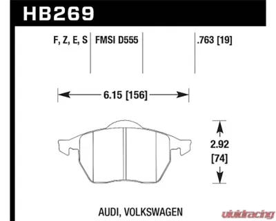 Hawk Performance Drilled and Slotted Front Brake Rotor Set w/ HPS Street Brake Pads Audi A4 | A6 | Volkswagen Passat 1995-2002 - HKC4695.269FB