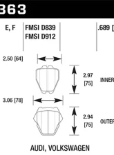Hawk Performance Drilled and Slotted Front Brake Rotor Set w/ HPS Street Brake Pads Audi A6 | Volkswagen Passat 2001-2004                                     - HKC4695.363FA - Image 3